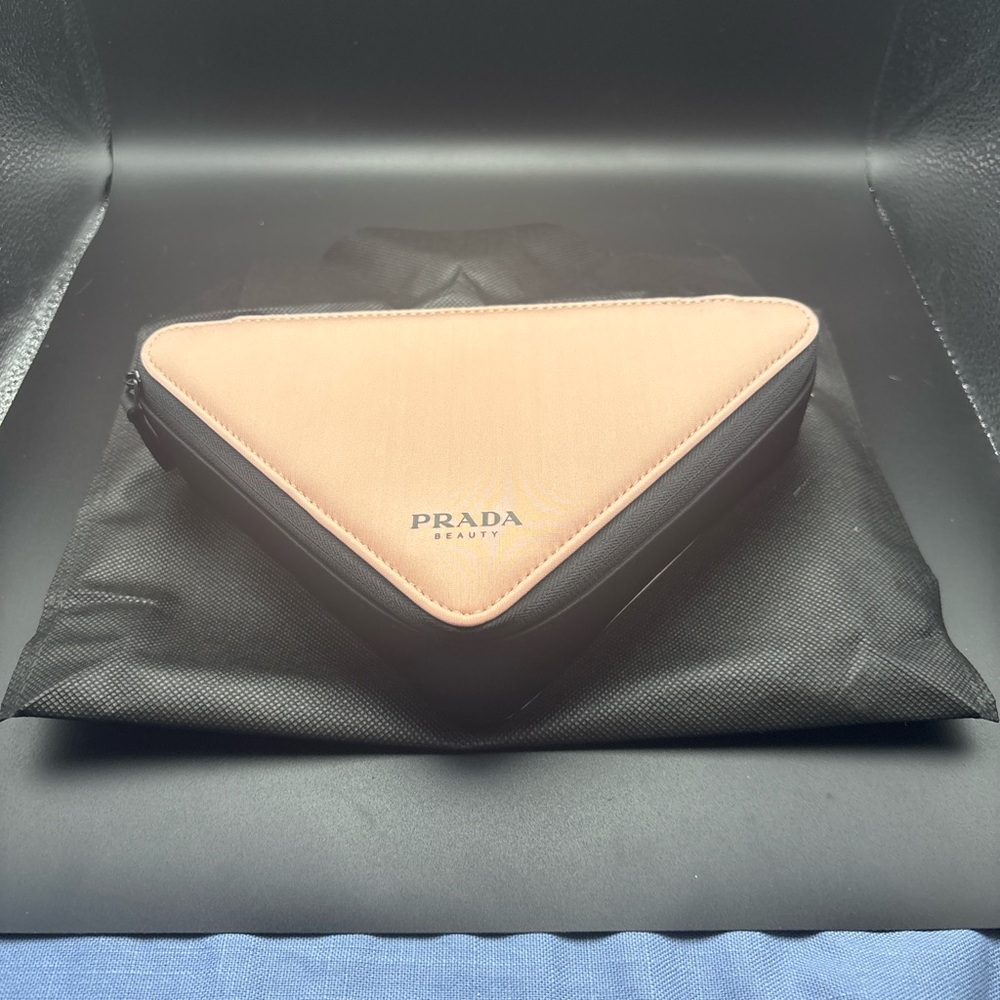 Prada Beauty Pale Pink and Black Triangle Pouch